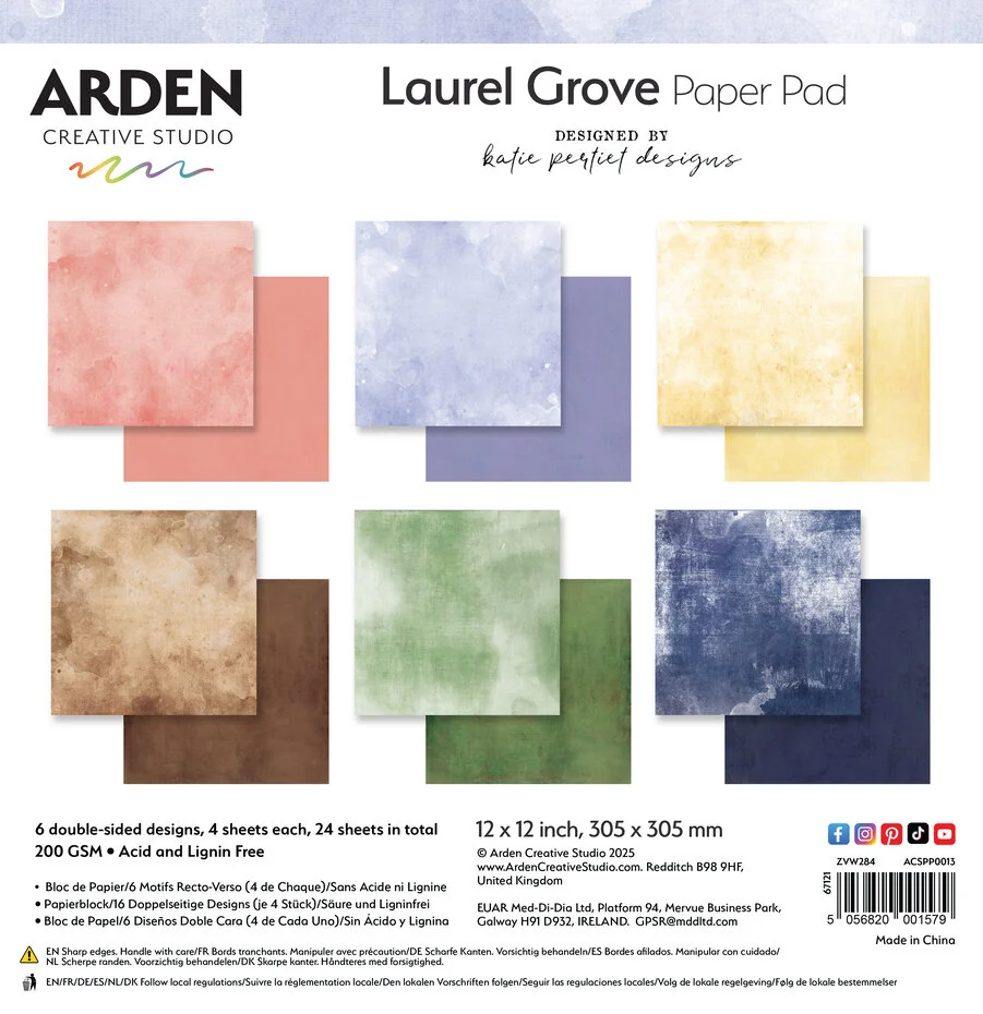 ACSPP0013 Laurel Grove Solids 12x12 Inch Paper Pad