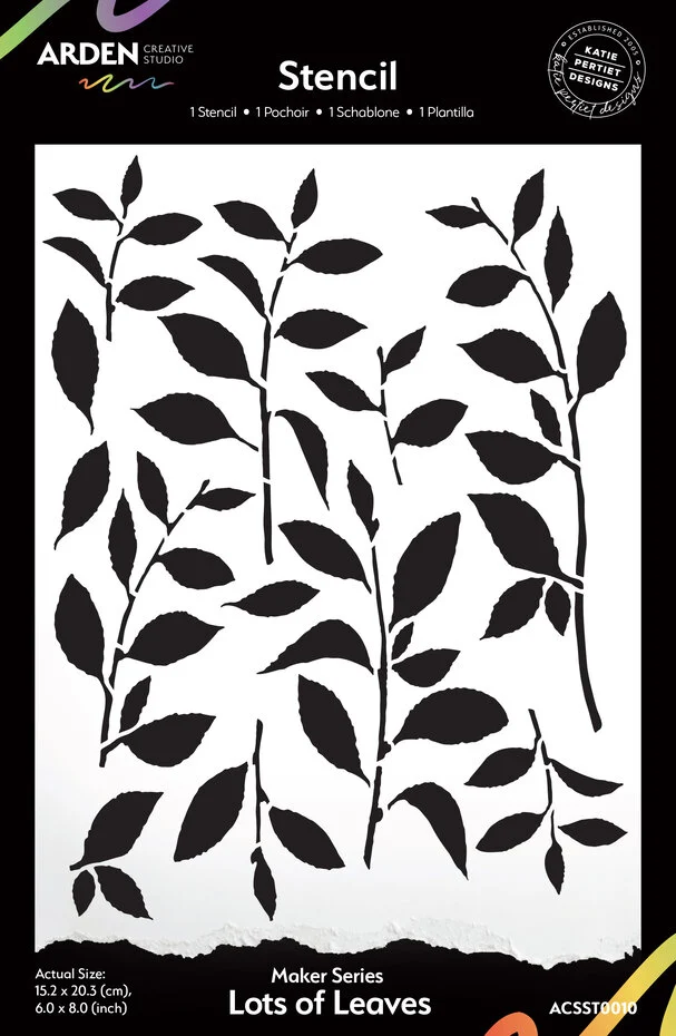 ACSST0010 Laurel Grove Maker Series 6x8 Inch Stencil Lots of Leaves