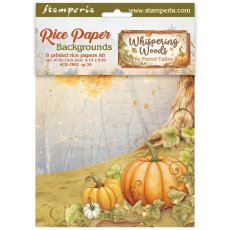 DFSAK6045  Stamperia Whispering Wood A6 Rice Paper Backgrounds (8pcs)