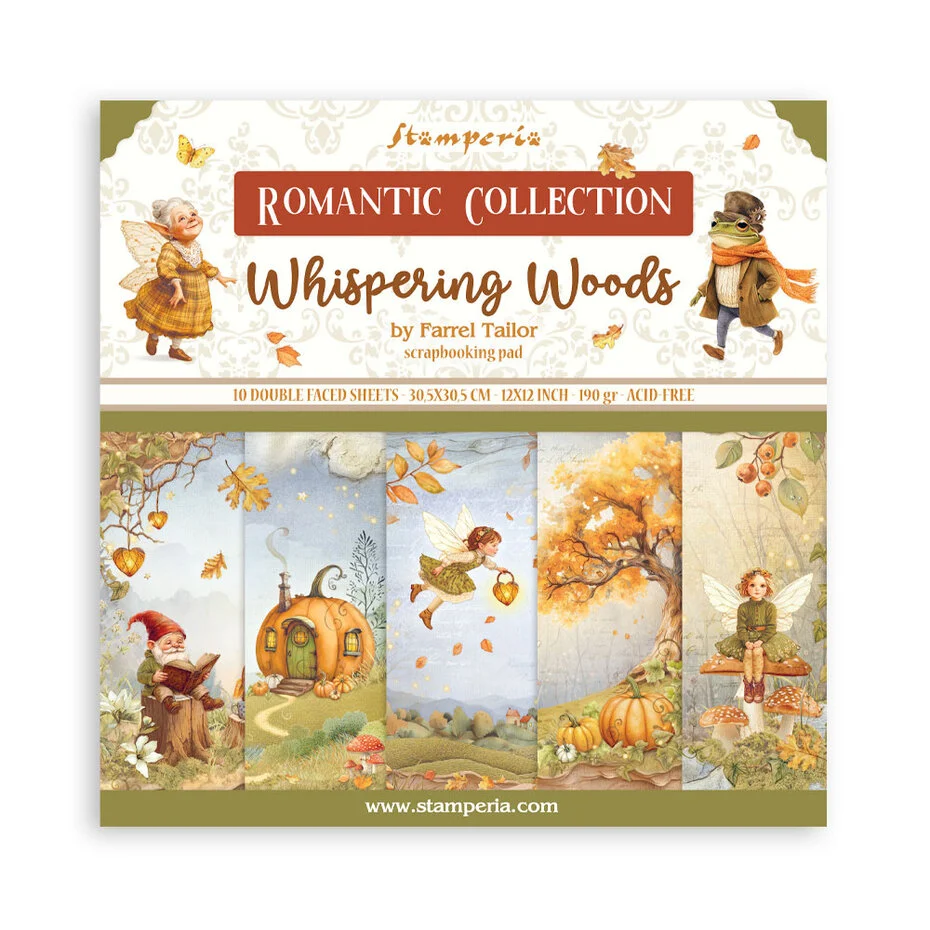 SBBL175 Stamperia Whispering Wood 12x12 Inch Paper Pack