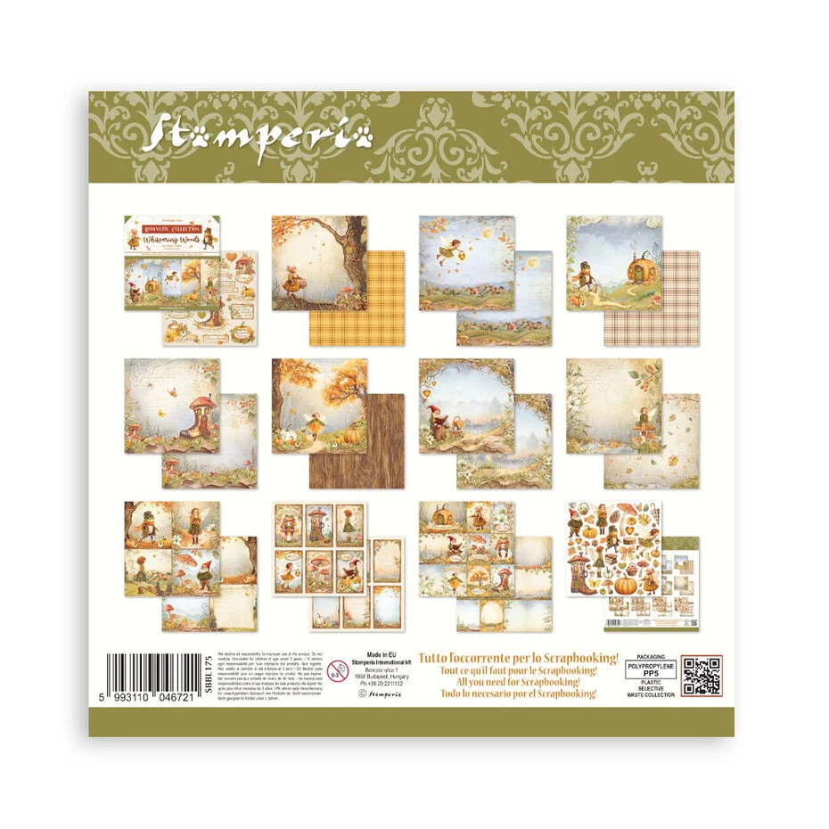 SBBL175 Stamperia Whispering Wood 12x12 Inch Paper Pack