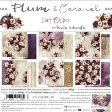 CC-C80-PC-10 PLUM & CARAMEL- a set of papers 15,25x15,25cm