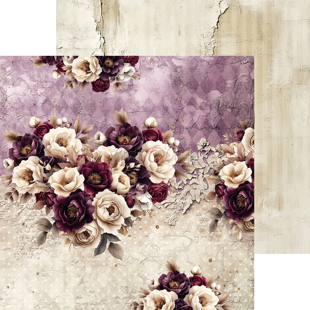 CC-C80-PC-10 PLUM & CARAMEL- a set of papers 15,25x15,25cm