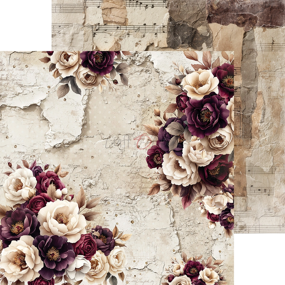 CC-C80-PC-10 PLUM & CARAMEL- a set of papers 15,25x15,25cm