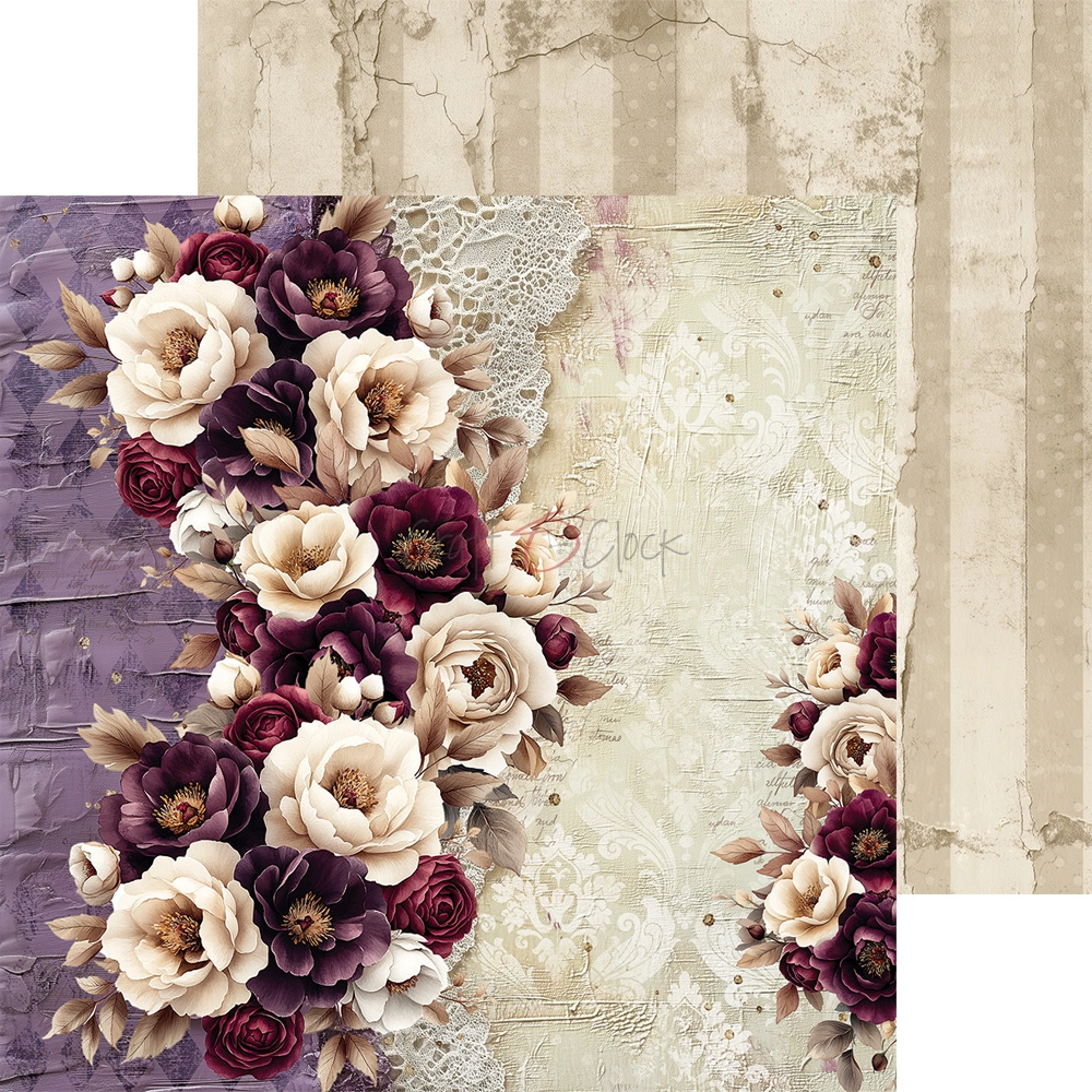 CC-C80-PC-10 PLUM & CARAMEL- a set of papers 15,25x15,25cm