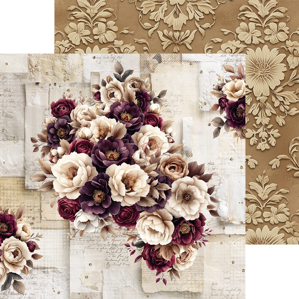 CC-C80-PC-10 PLUM & CARAMEL- a set of papers 15,25x15,25cm
