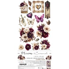 CC-C80-PC-11 PLUM & CARAMEL - EXTRAS set -  FLOWERS & MORE