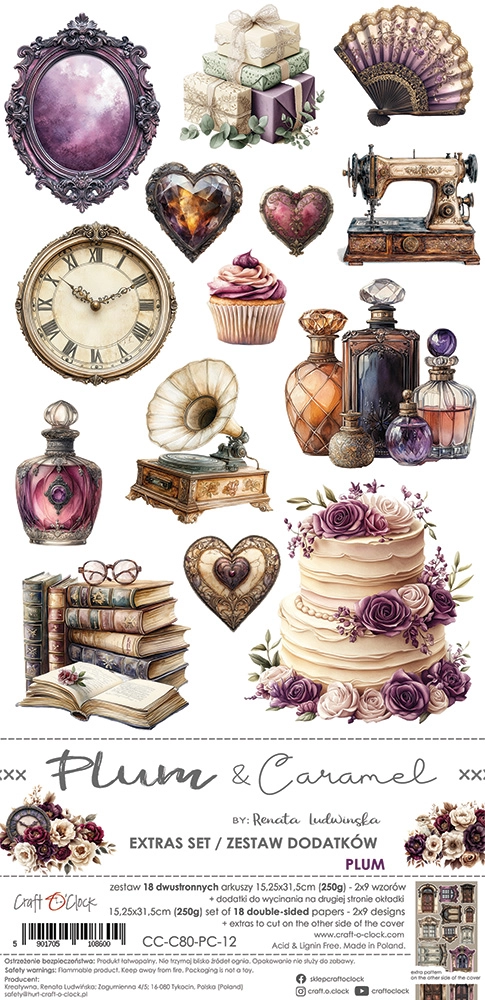 CC-C80-PC-12 PLUM & CARAMEL EXTRAS set -PLUM