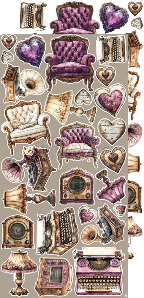 CC-C80-PC-12 PLUM & CARAMEL EXTRAS set -PLUM