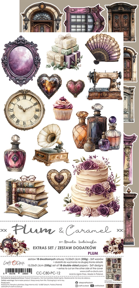 CC-C80-PC-12 PLUM & CARAMEL EXTRAS set -PLUM