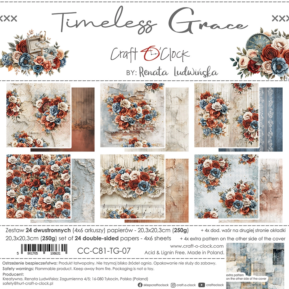 CC-C81-TG-07 TIMELESS GRACE- a set of papers 20,3x20,3cm