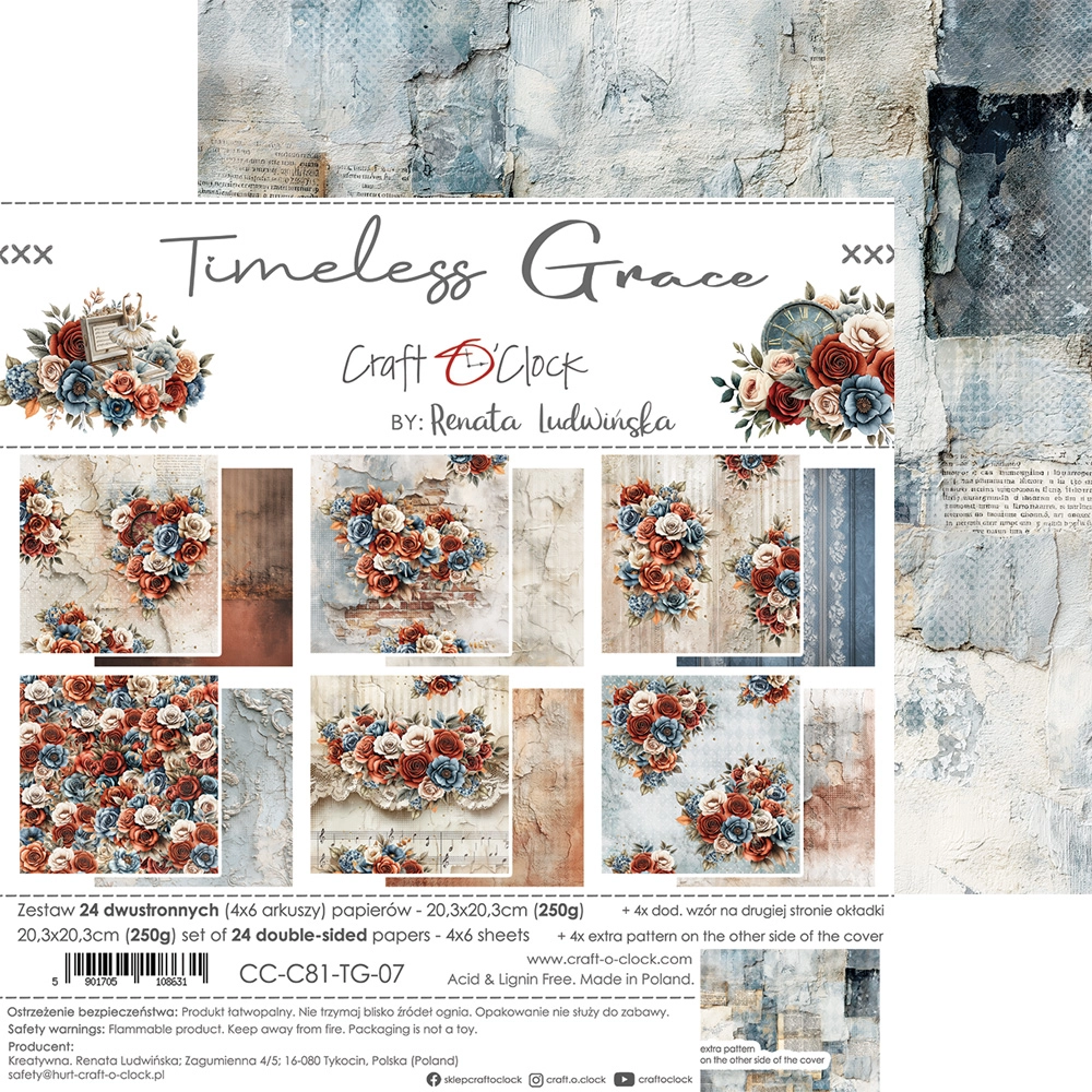 CC-C81-TG-07 TIMELESS GRACE- a set of papers 20,3x20,3cm