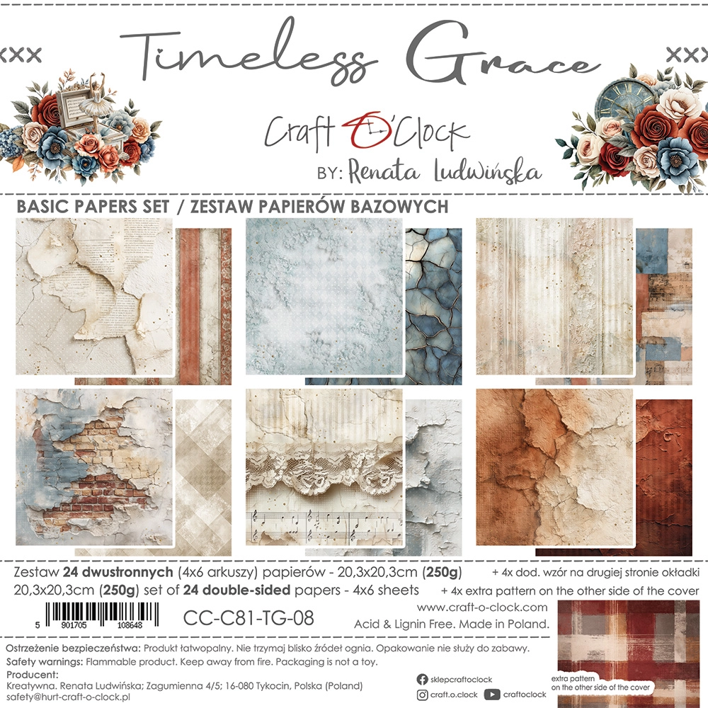 CC-C81-TG-08 TIMELESS GRACE a set of papers 20,3x20,3cm