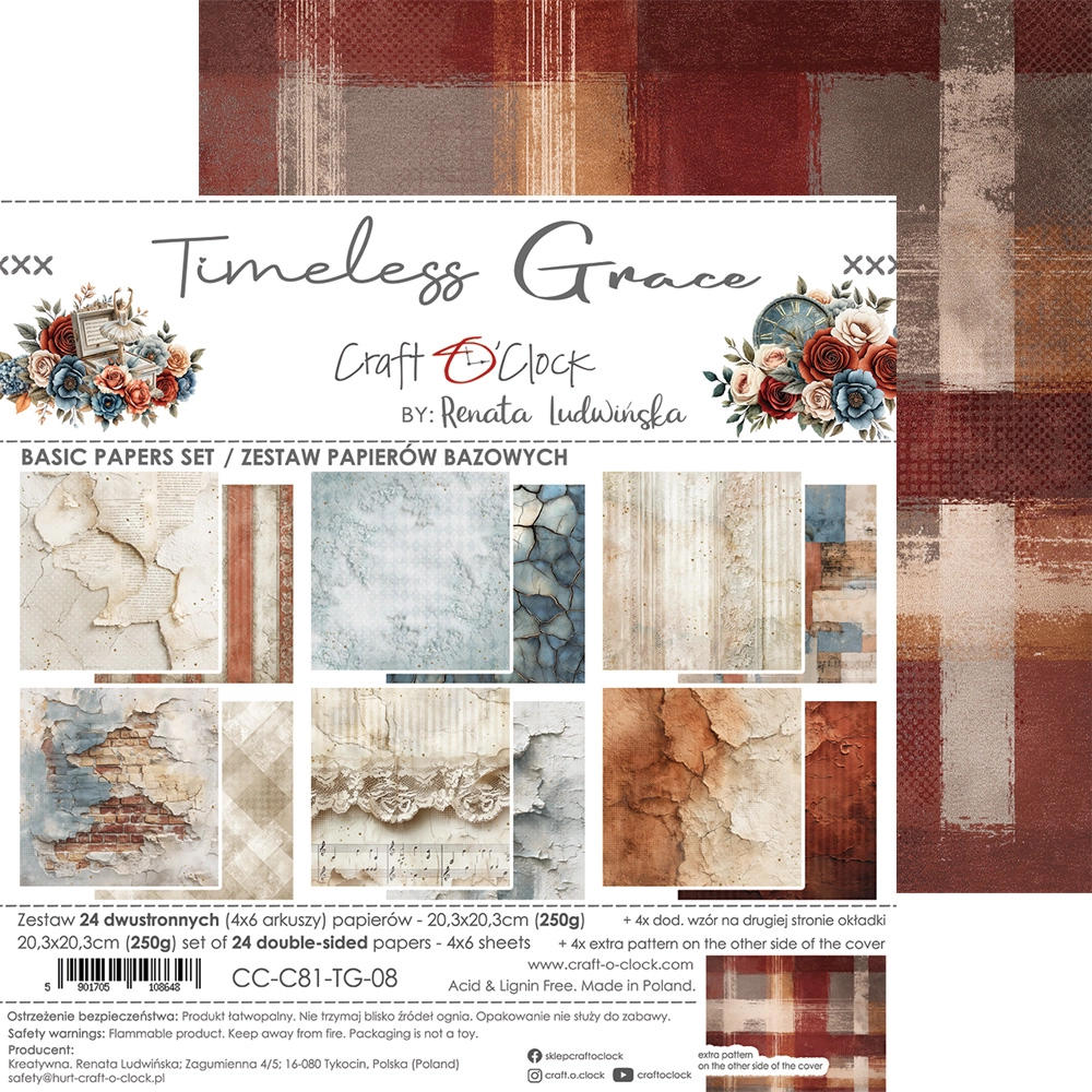 CC-C81-TG-08 TIMELESS GRACE a set of papers 20,3x20,3cm