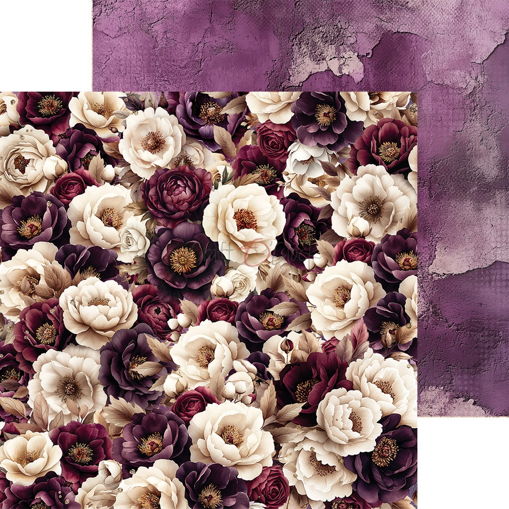 CC-C80-PC-10 PLUM & CARAMEL- a set of papers 15,25x15,25cm