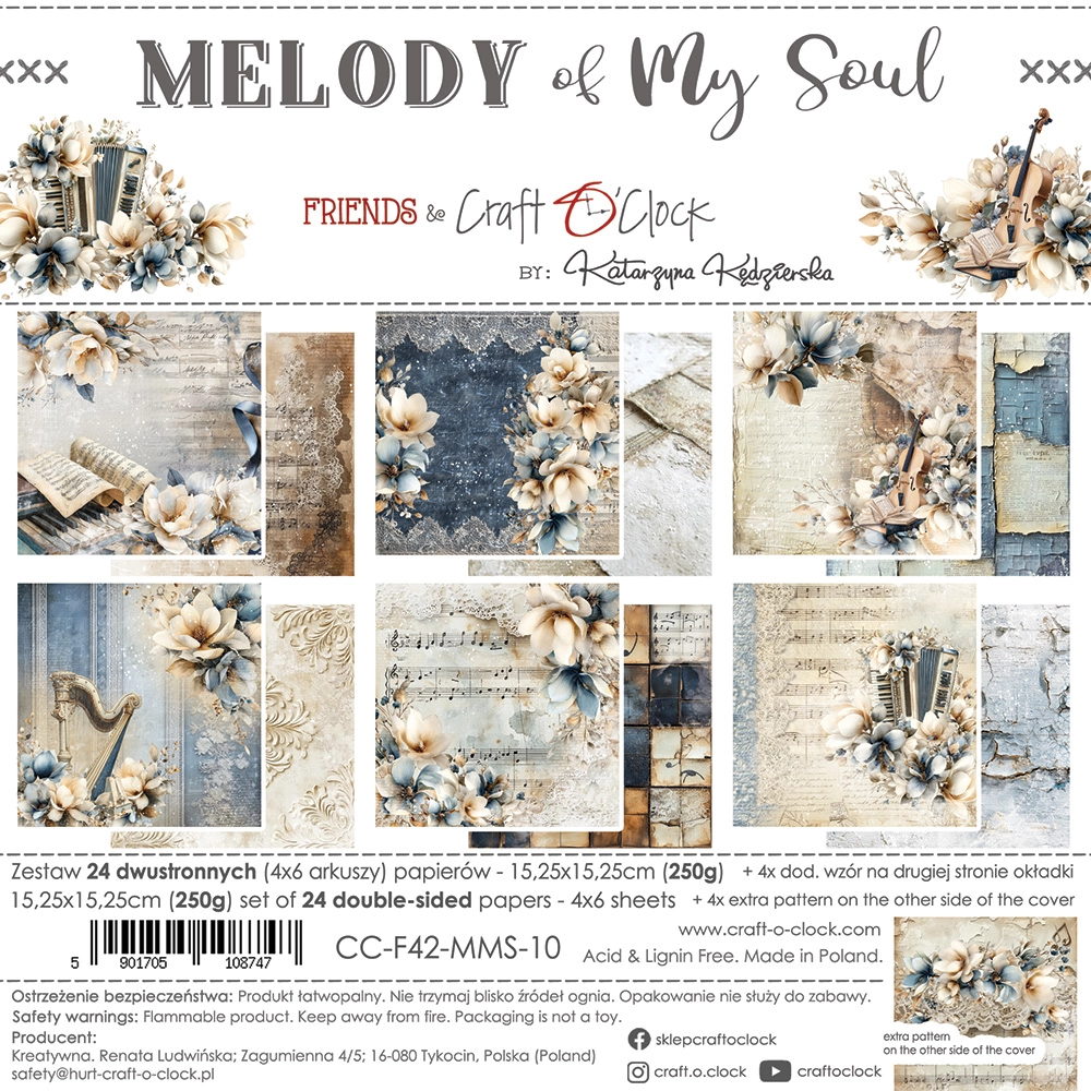 CC-F42-MMS-10 MELODY OF MY SOUL- a set of papers 15,25x15,25cm