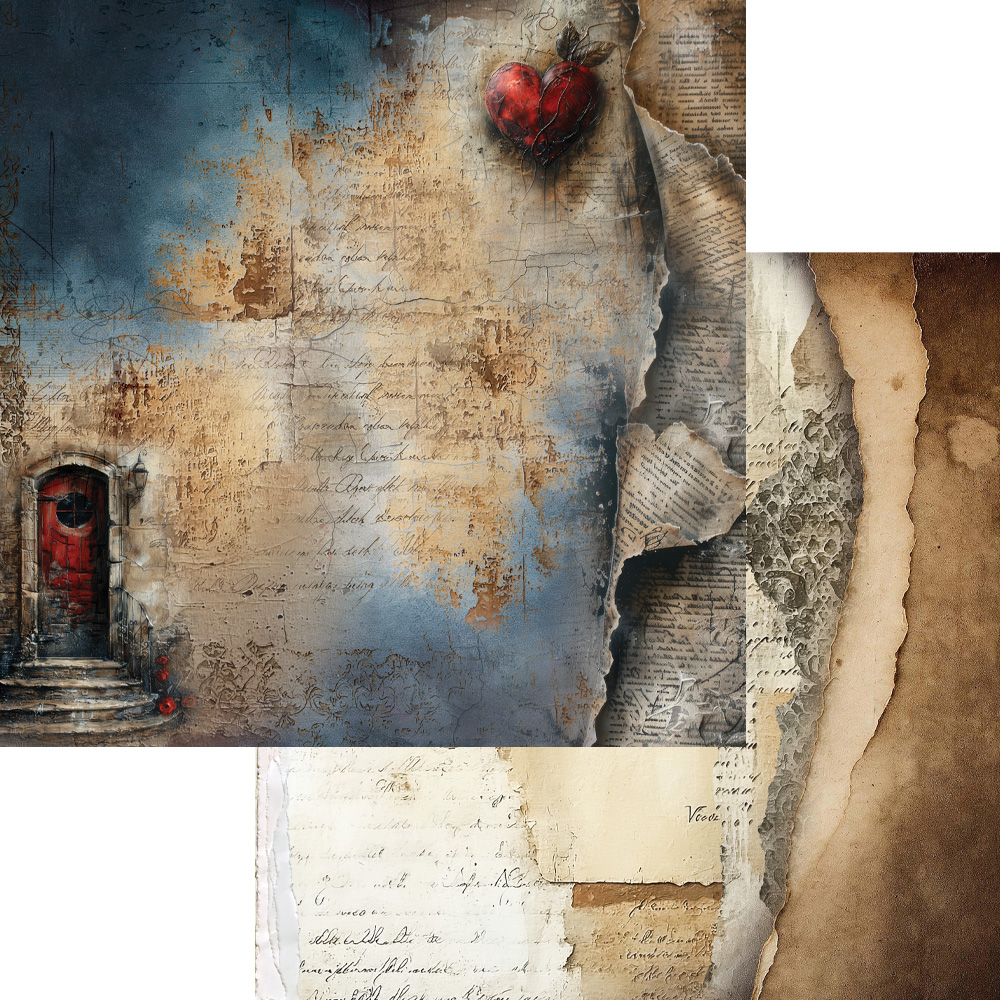 AA-BCD-08 Alchemy of Art - 8x8'' - A SET OF PAPERS 20,3x20,3cm Behind Closed Doors