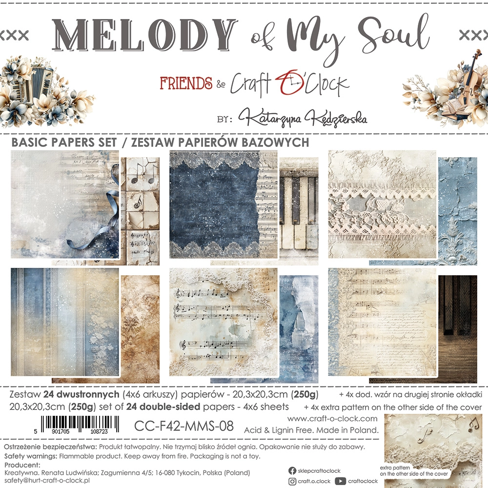 CC-F42-MMS-08 MELODY OF MY SOUL a set of papers 20,3x20,3cm