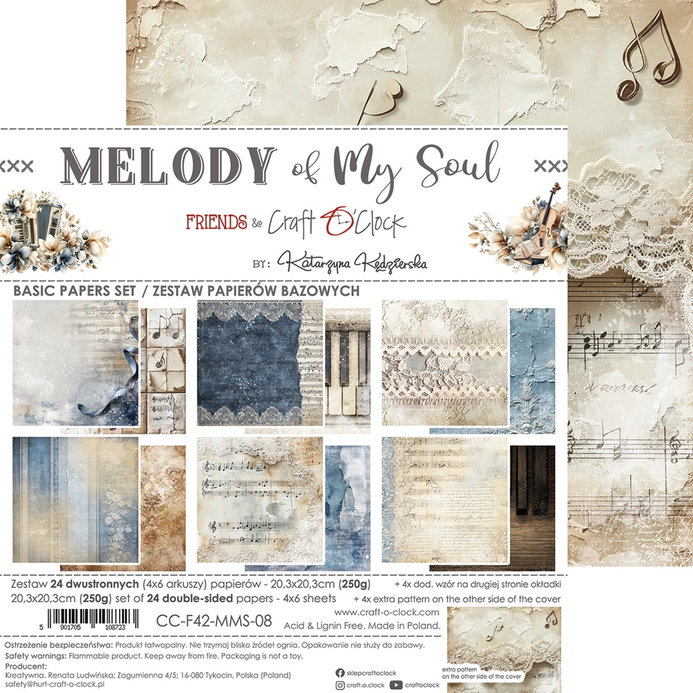 CC-F42-MMS-08 MELODY OF MY SOUL a set of papers 20,3x20,3cm