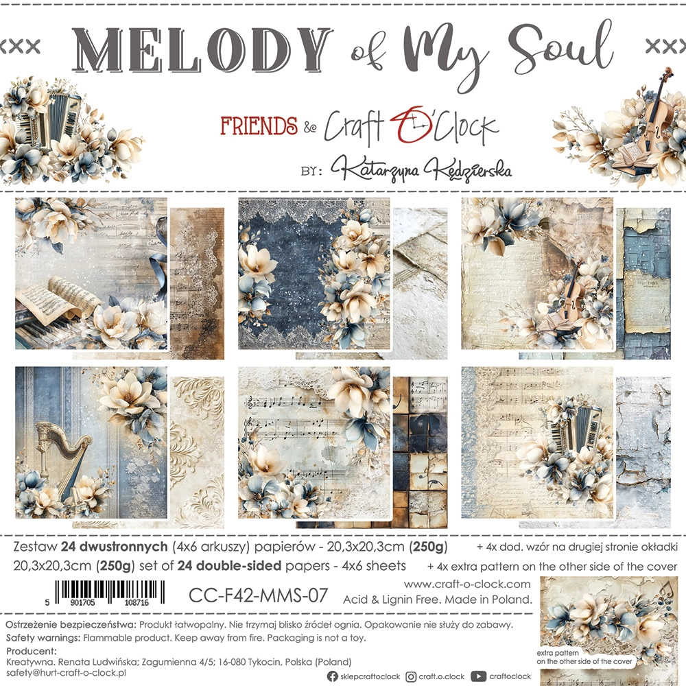 CC-F42-MMS-09 MELODY OF MY SOUL a set of papers 20,3x20,3cm - MIX