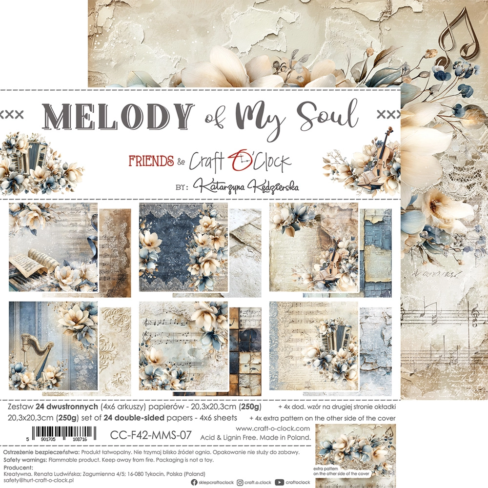 CC-F42-MMS-09 MELODY OF MY SOUL a set of papers 20,3x20,3cm - MIX