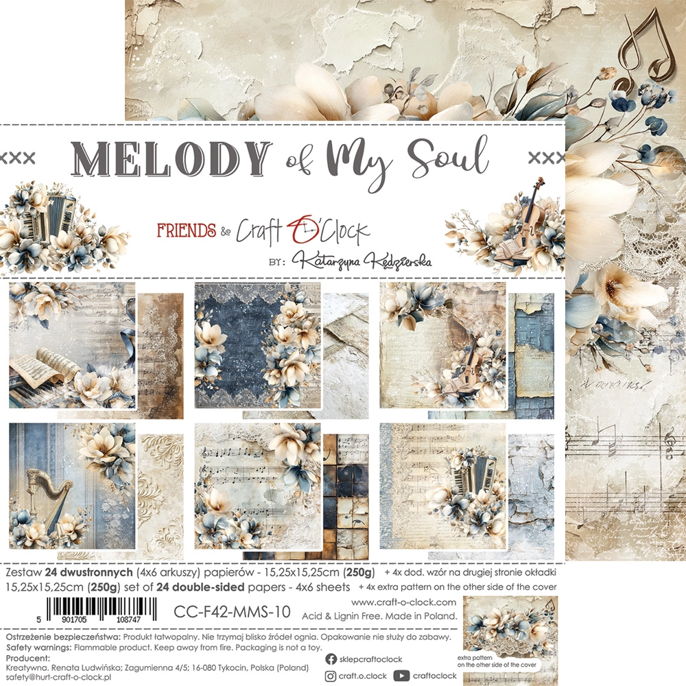 CC-F42-MMS-10 MELODY OF MY SOUL- a set of papers 15,25x15,25cm