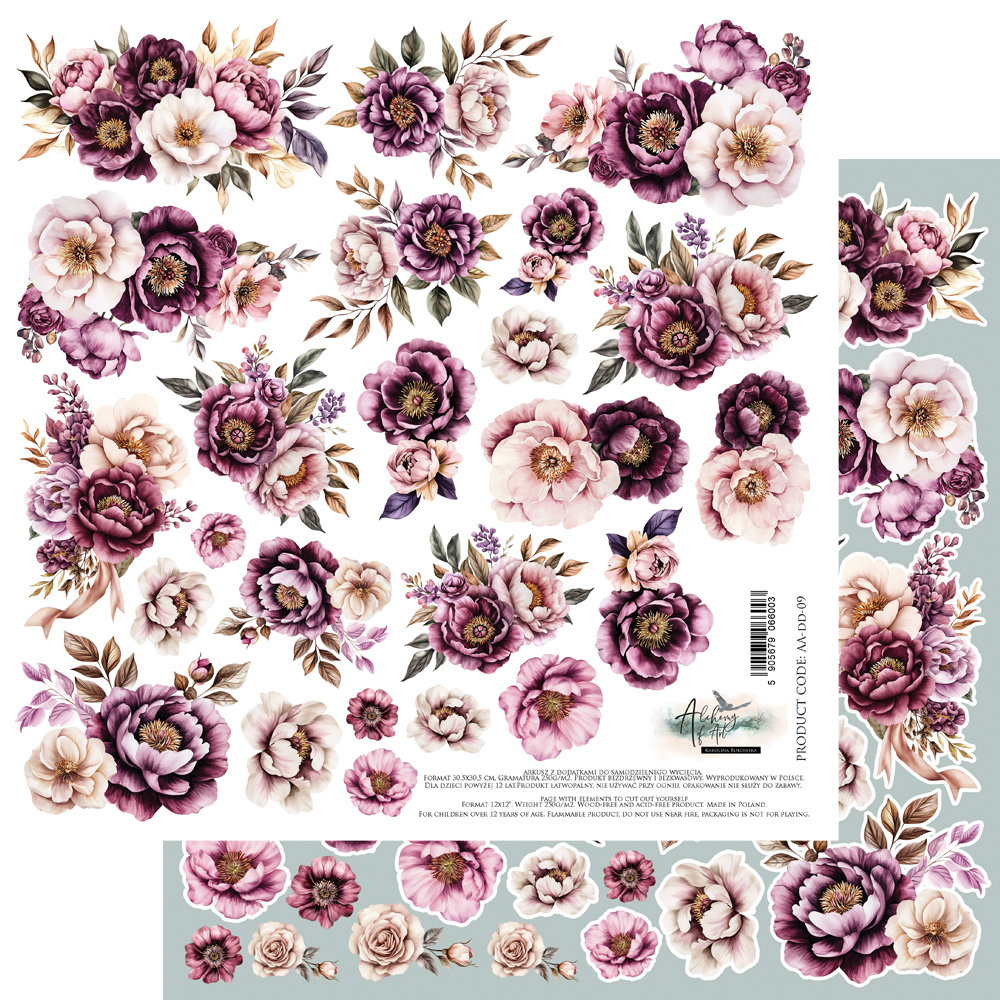 AA-DD-09 Paper sheet 12x12'' Dreamy Dreams-Flowers