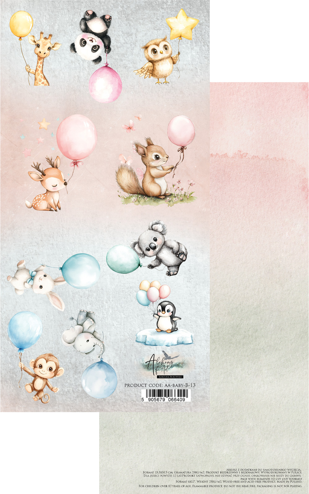 AA-BABY-013 Paper sheet 6x12'' The Baby