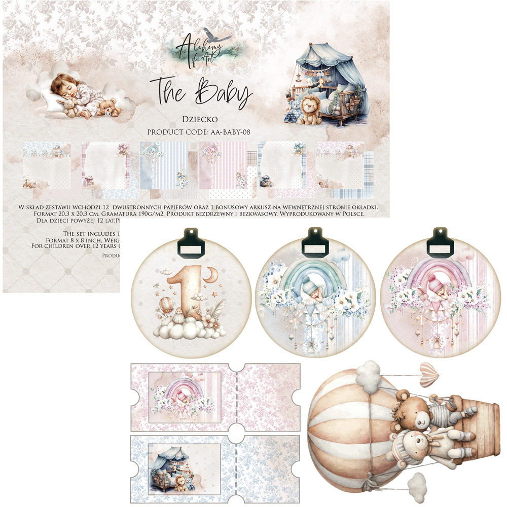 AA-BABY-08 Alchemy of Art - 8x8'' - A SET OF PAPERS 20,3x20,3cm The Baby