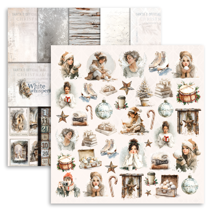 UHK-WW WHITE WHISPERS- scrapbooking set