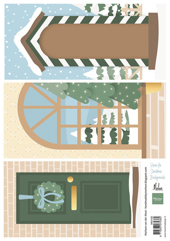 AK0100 one side paper - Marianne Design - Home for Christmas by Marleen