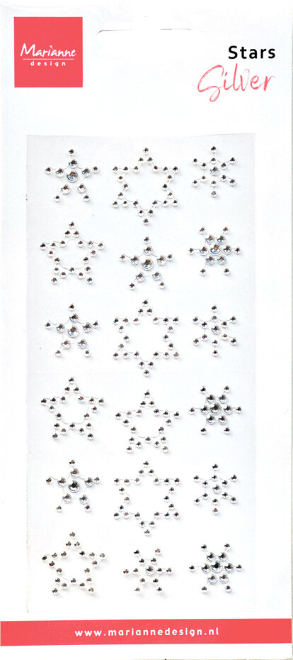 CA3216 Marianne Design Decorations Stars Rhinestones Silver