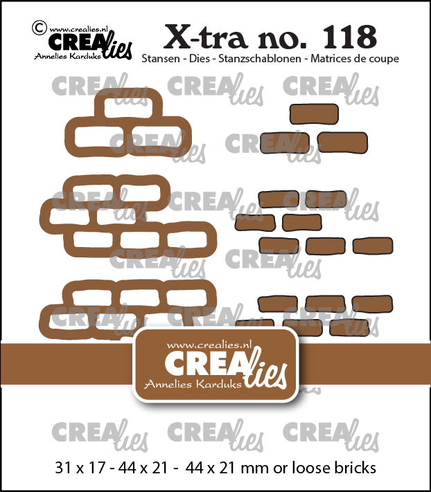 CLXTRA118 X-tra dies Crealies • Brickwall Large with Loose Bricks-mur,cegły