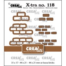 CLXTRA118 X-tra dies Crealies • Brickwall Large with Loose Bricks-mur,cegły