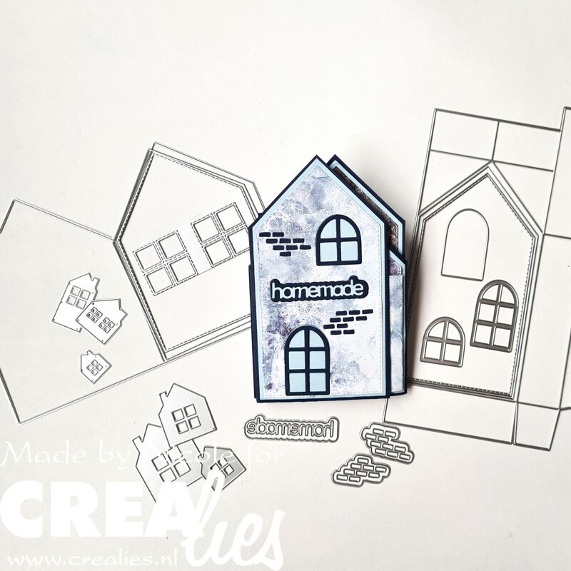 CLXTRA119 X-tra dies Crealies • Brickwall Middle & Small with Loose Bricks