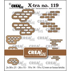 CLXTRA119 X-tra dies Crealies • Brickwall Middle & Small with Loose Bricks