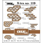 CLXTRA119 X-tra dies Crealies • Brickwall Middle & Small with Loose Bricks