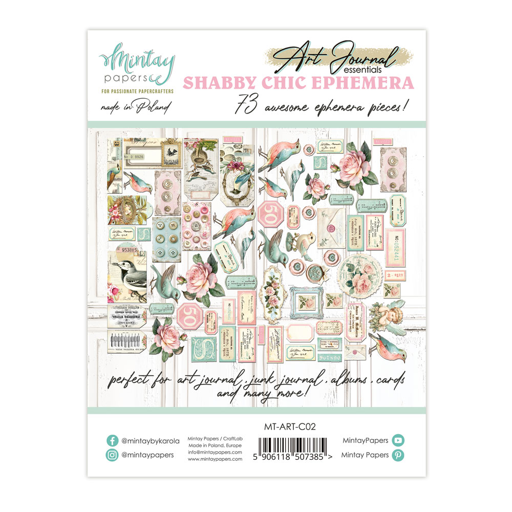 MT-ART-C02 Art Journal-SHABBY CHIC-73szt MINTAY MINTAY - die cuts