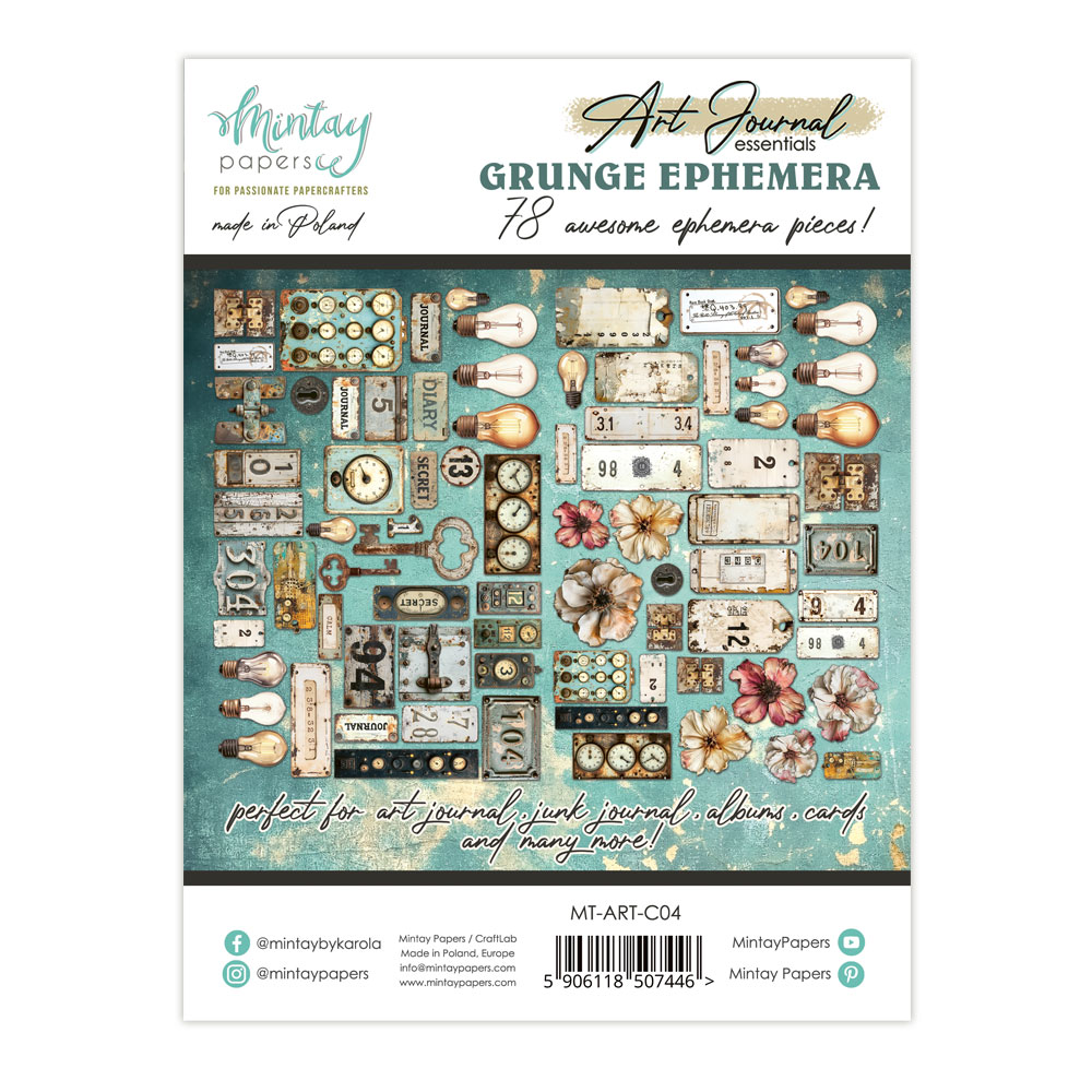 MT-ART-C04 Art Journal-GRUNGE-78szt MINTAY MINTAY - die cuts
