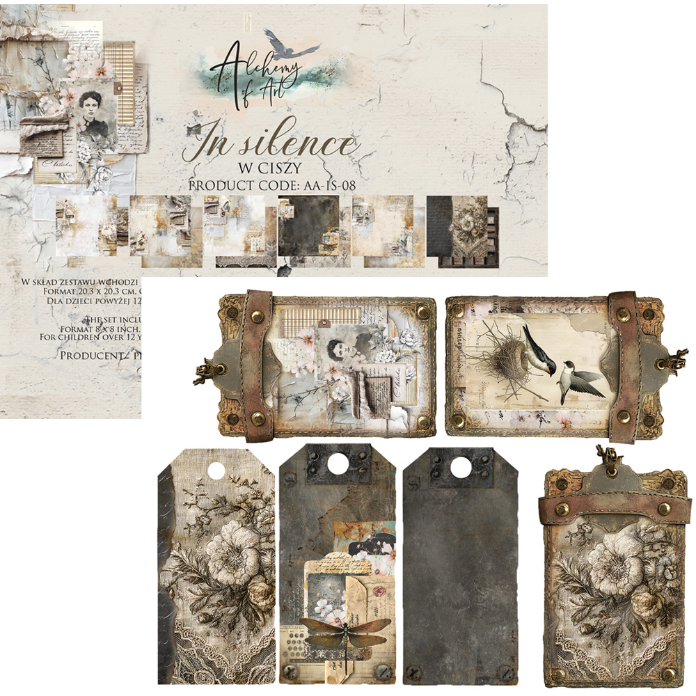 AA-IS-08 Alchemy of Art - 8x8'' - A SET OF PAPERS 20,3x20,3cm In silence