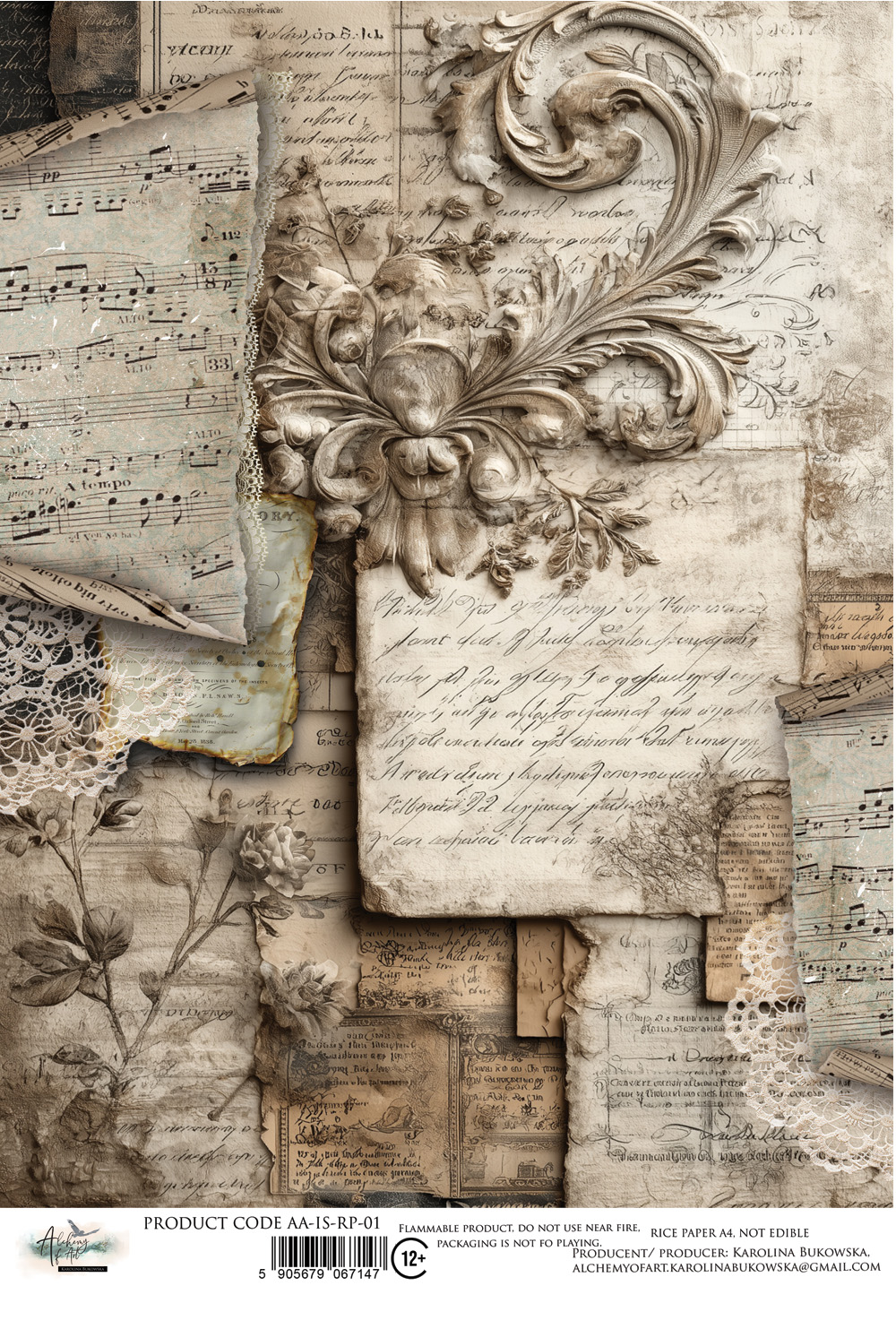 AA-IS-RP-01 Alchemy of Art Rice paper A4 -In silence