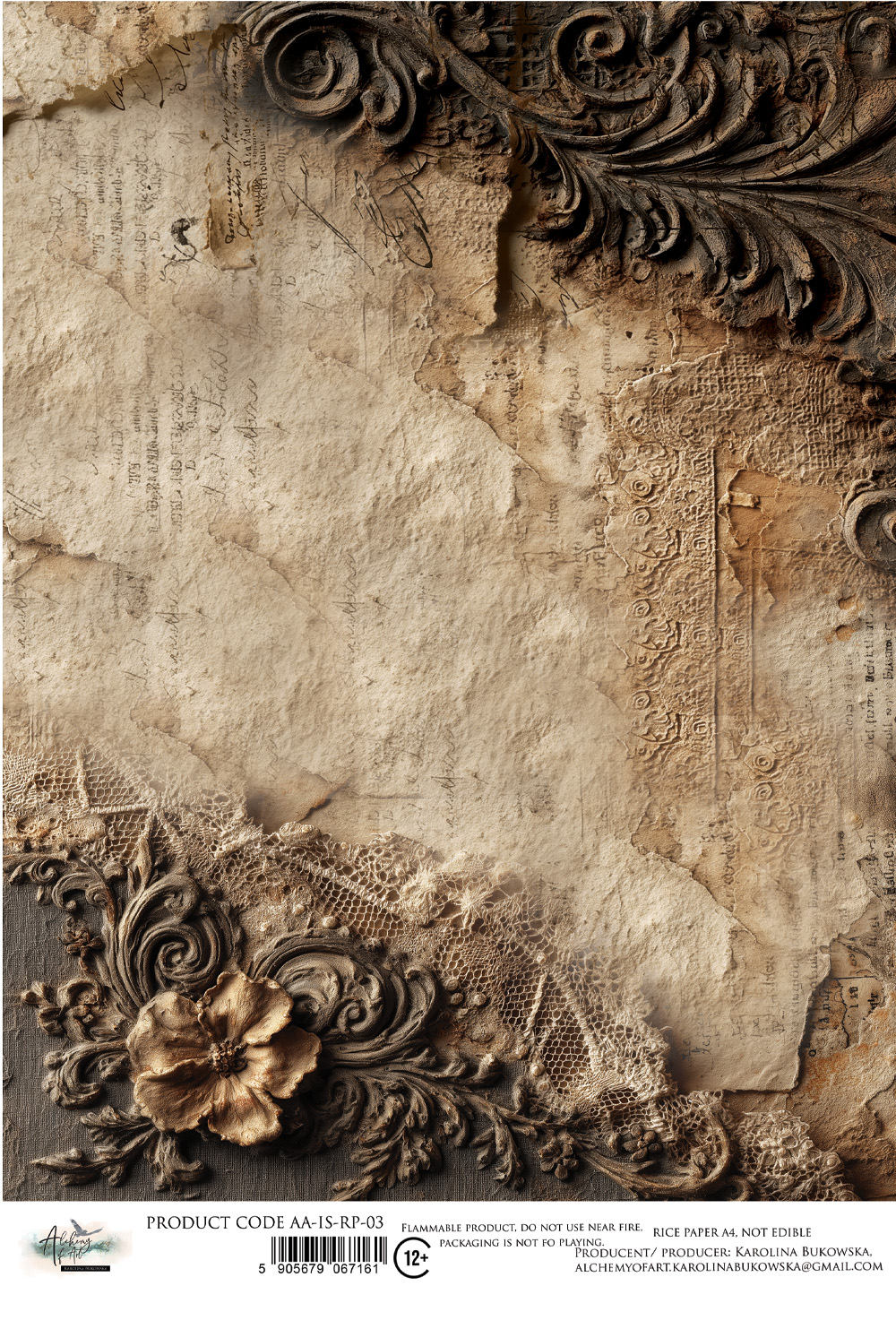 AA-IS-RP-03 Alchemy of Art Rice paper A4 -In silence
