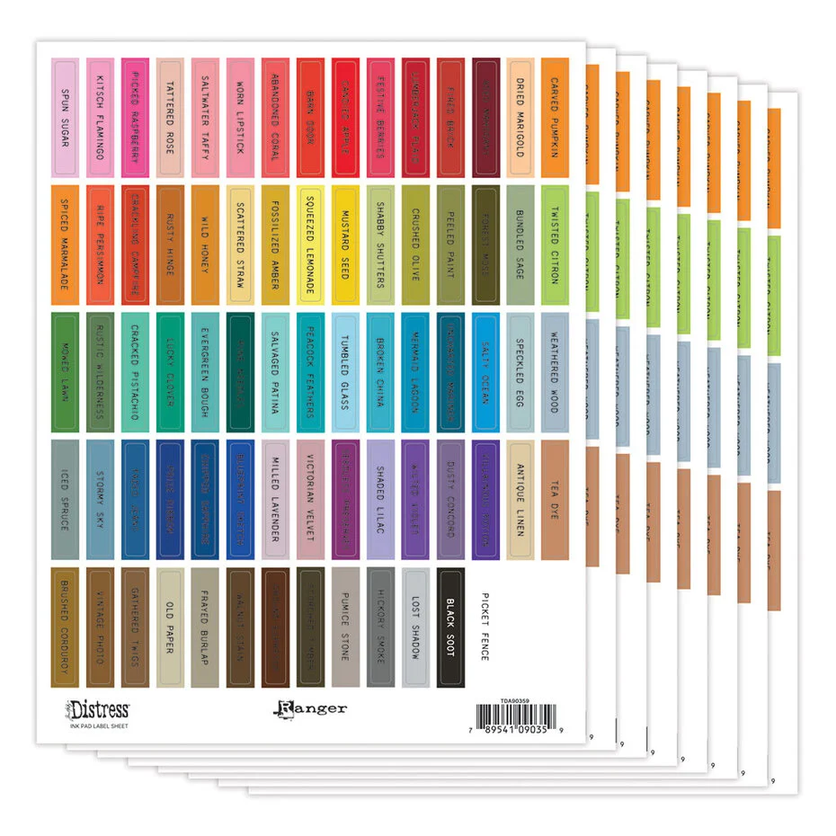 TDA90359 Tim Holtz Distress Ink Pad Label Sheet Black