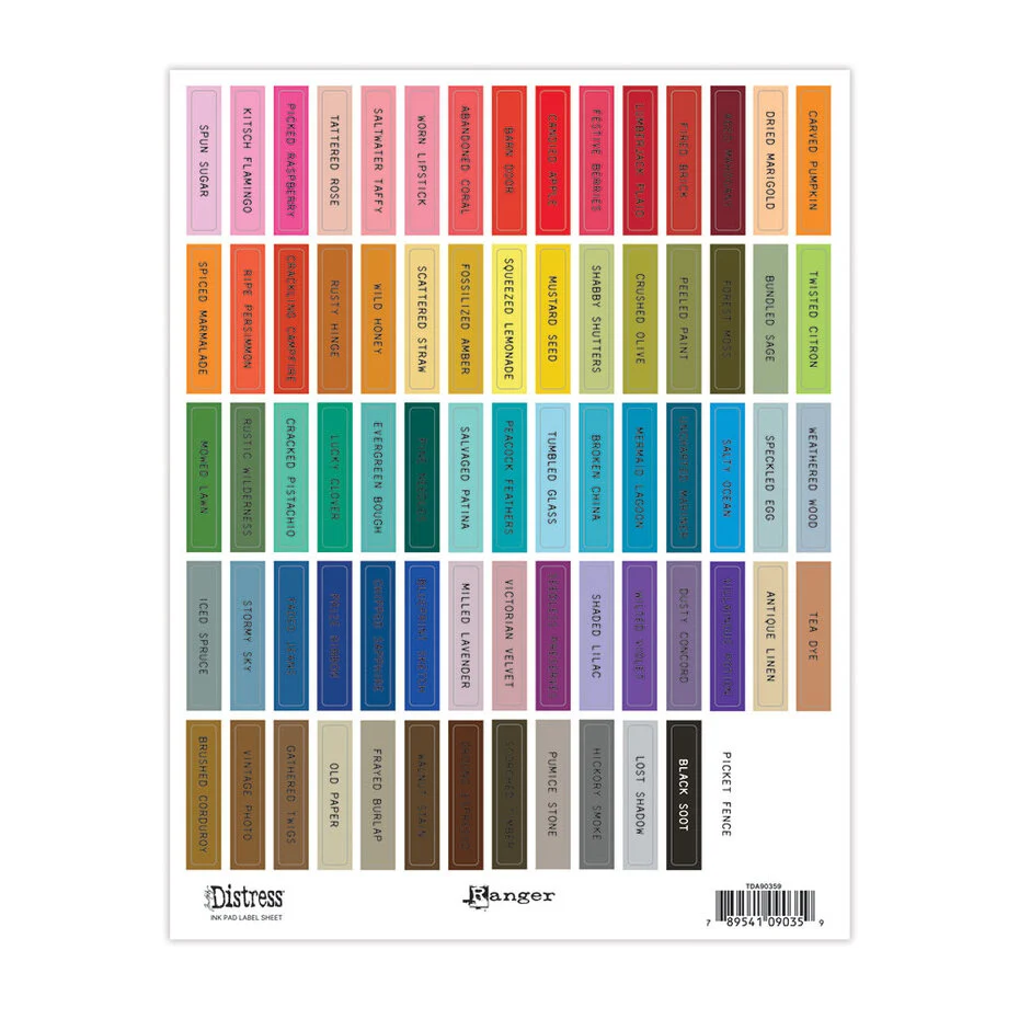 TDA90359 Tim Holtz Distress Ink Pad Label Sheet Black