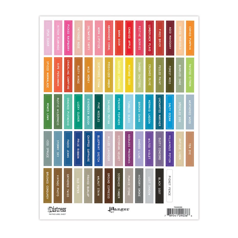 TDA90366 Ranger Tim Holtz Distress Ink Pad Label Sheet White
