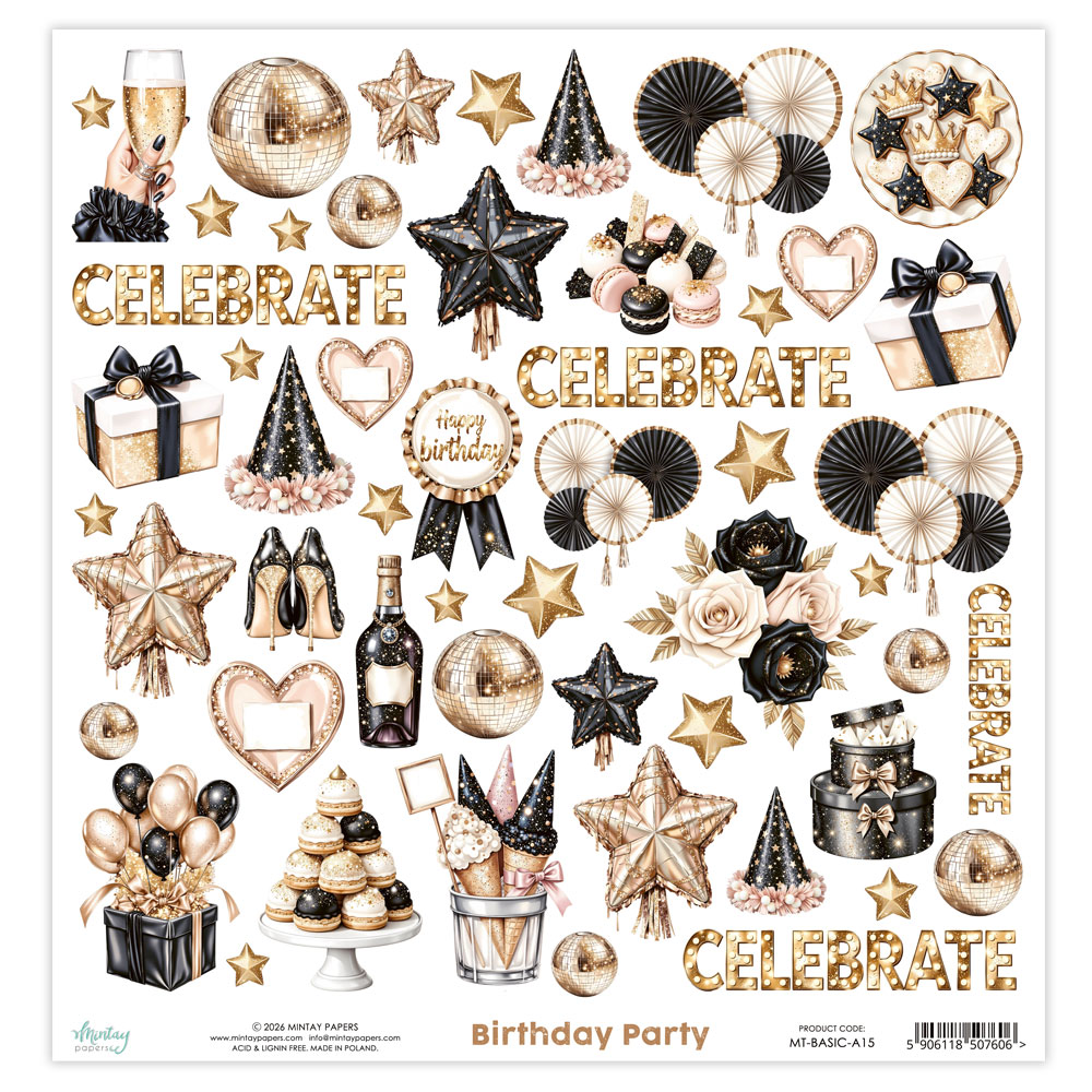MT-BASIC-A15 Sheet 30.5 x 30.5 cm with elements to cut