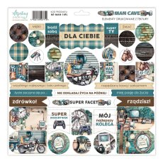 MT-MAN-14PL Man Cave- Paper stickers - Berrmata elements - PL version