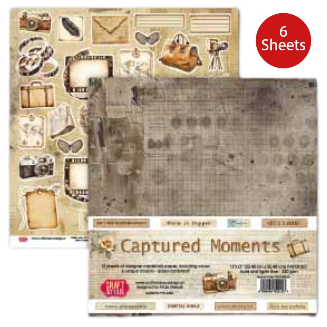 CPS-CM30-6 Paper set 30.5x30.5cm-Craft&You Design - Captured Moments