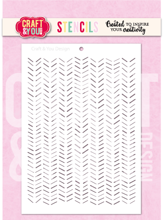 SC016 Stencil Chevron pattern Craft & You Design