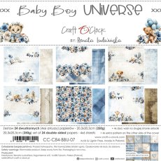 CC-C84-BBU-07 BABY BOY UNIVERSE- a set of papers 20,3x20,3cm